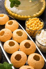 Pani Puri OR Golgappa is a popular Indian Chat menu, selective focus