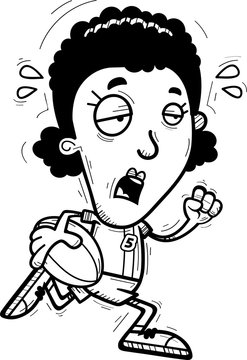 recommend clip art: Exhausted Cartoon Black Rugby Player