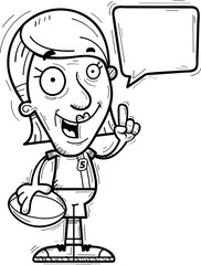 Cartoon Senior Rugby Player Talking