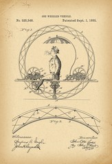 1885 Patent Velocipede Bicycle Unicycle history invention