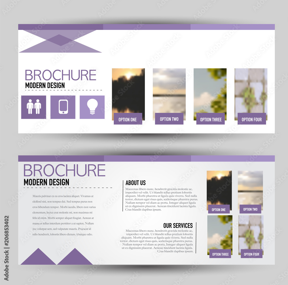 Poster flyer banner or web header template set. vector illustration promotion design background. purple col
