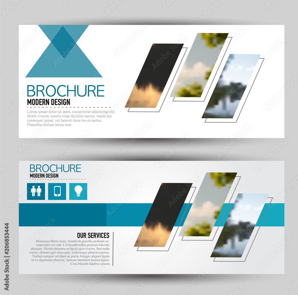 Canvas Prints flyer banner or web header template set. vector illustration promotion design background. blue color
