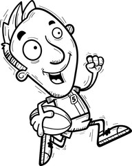 Cartoon Rugby Player Running