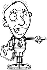 Angry Cartoon Senior Citizen Student