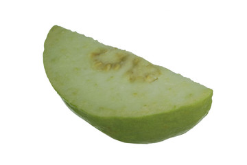 slice of guava isolated on white background