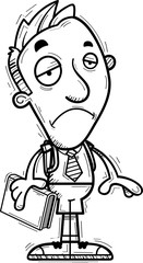 Sad Cartoon Man Student
