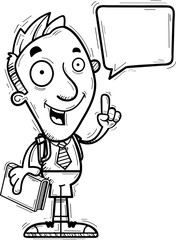 Cartoon Man Student Talking
