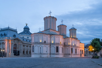 Patriarchal cathedral of Bucharest at dusk, Romania