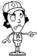 Angry Cartoon Black Woman Scout