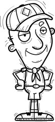 Confident Cartoon Senior Citizen Scout
