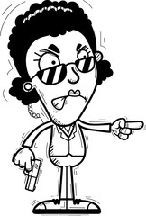 Angry Cartoon Black Agent