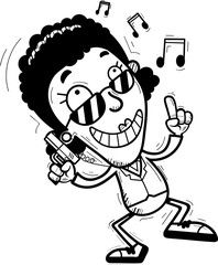 Cartoon Black Agent Dancing