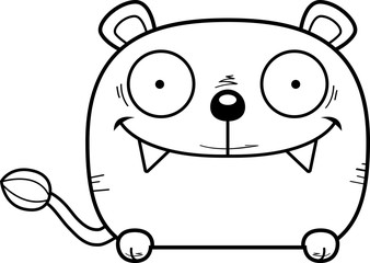 Cartoon Lioness Cub Peeking