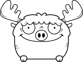 Cartoon Moose Peeking