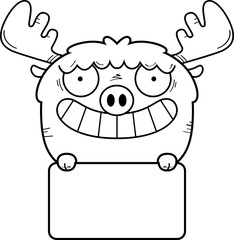 Cartoon Moose Sign
