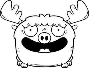 Cartoon Moose Smiling