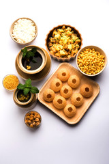 Pani Puri OR Golgappa is a popular Indian Chat menu, selective focus