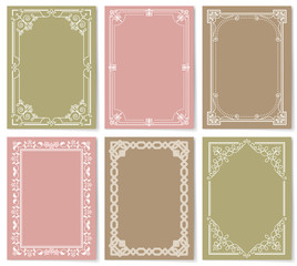 Retro Style Vintage Frames Set Ornamental Graphic