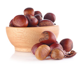 chestnuts isolated on white background