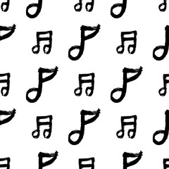 Abstract music notes seamless pattern background. Vector musical illustration melody decoration