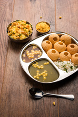 Pani Puri OR Golgappa is a popular Indian Chat menu, selective focus