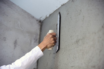 Painting work finishing the wall