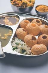 Pani Puri OR Golgappa is a popular Indian Chat menu, selective focus