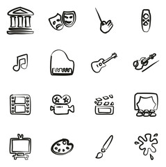 Art & Art Equipment Icons Freehand