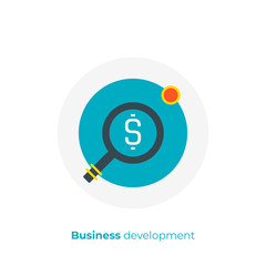 flat art money search. Finance scan. Scalable vector icon in modern cartoon style. flat elements vector illustration.