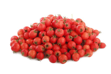 heap of hawberries isolated on white background