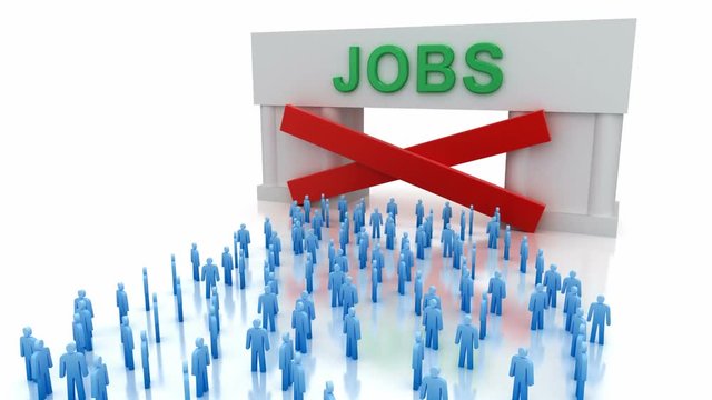 No jobs: unemployment, 3d Concept animation