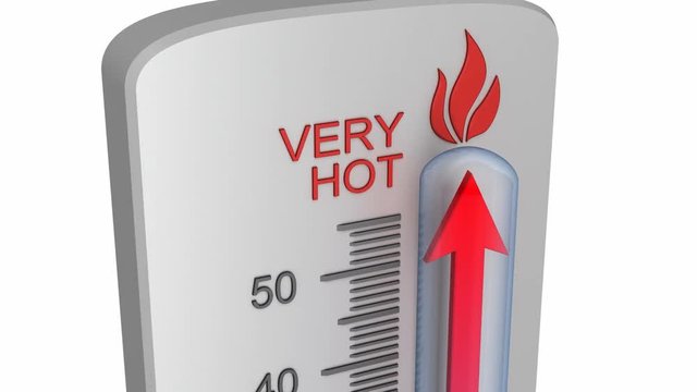 Thermometer : rise of temperature, 3d Concept animation