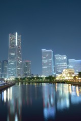 Fototapeta na wymiar Urban skyline of Minatomirai downtown area in Yokohama, Japan