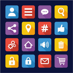 App Menu Icons Flat Design