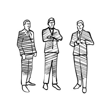 Group of business people drawing