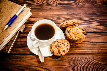 Coffee Break - Notepad and Pen along with coffee 
