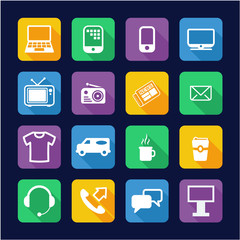 Advertising Media Icons Flat Design
