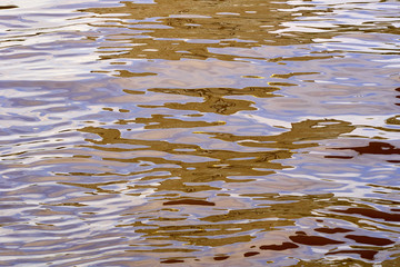 Waves on the water surface.