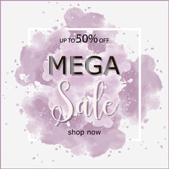 Season sale off sign over grunge brush art paint abstract texture background design acrylic stroke poster vector illustration.