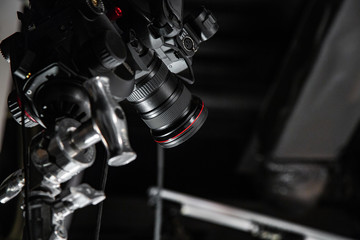 Behind the scenes of video production or video shooting