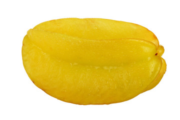 yellow starfruit isolated on white background