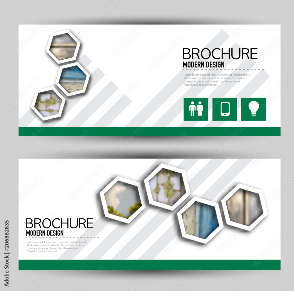 Canvas Prints set of banners for web and advertisement print out. horizontal flyer handout design. green color. ve