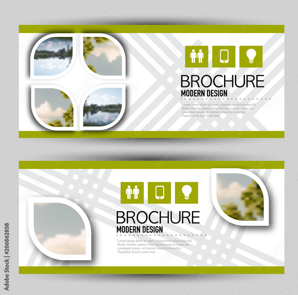 Wall mural set of banners for web advertisement or site headers. print out promotion template. horizontal flyer