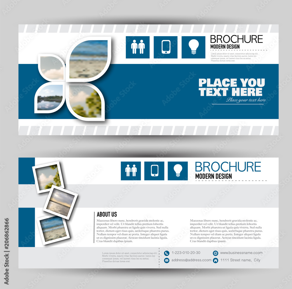 Wall mural set of banners for web advertisement or site headers. print out promotion template. horizontal flyer