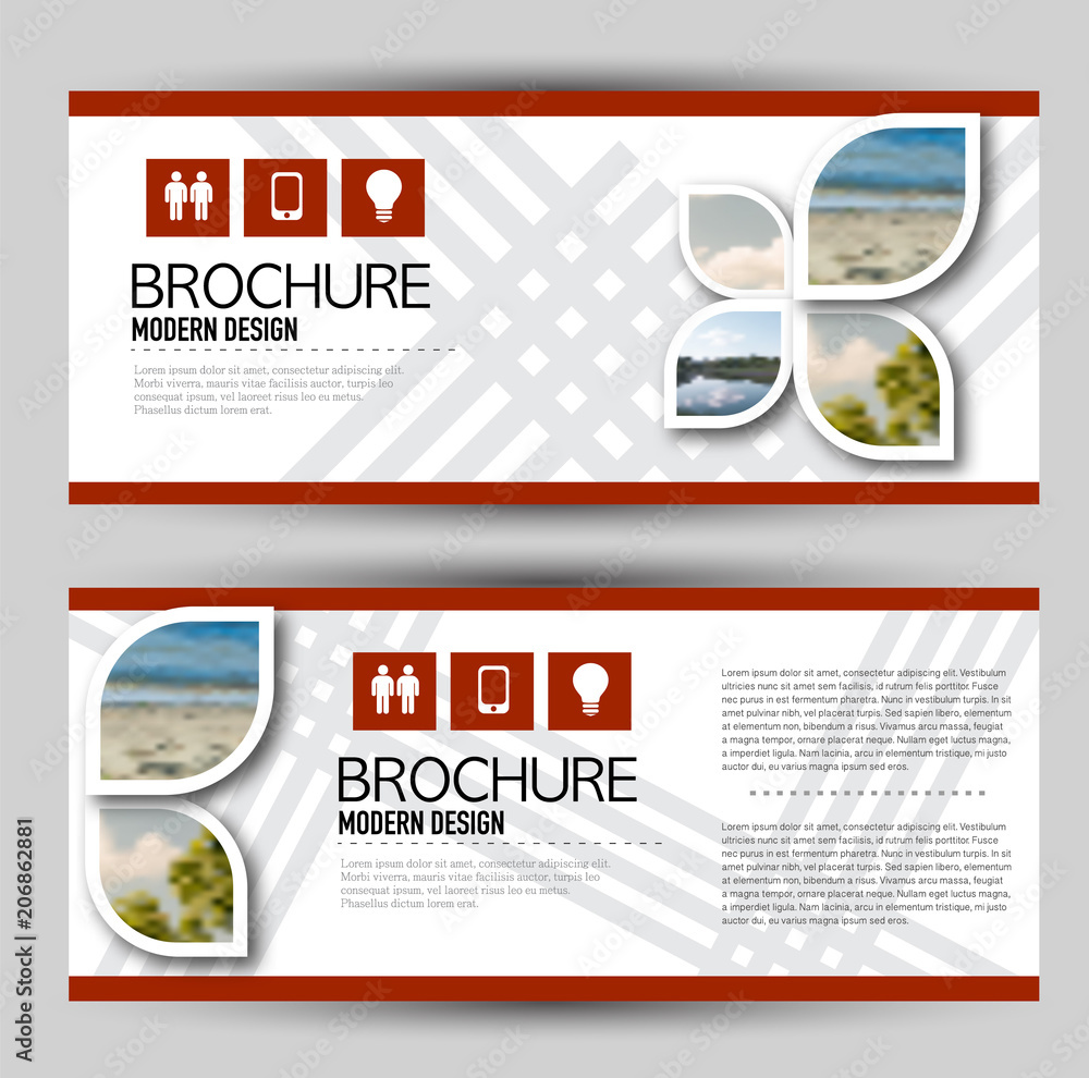Wall mural set of banners for web advertisement or site headers. print out promotion template. horizontal flyer