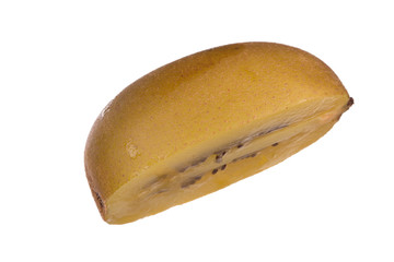 slice of kiwi gold isolated on white background