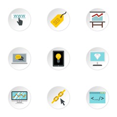 Promotion icons set. Flat illustration of 9 promotion vector icons for web