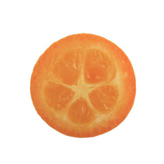 slice of kumquat isolated on white background