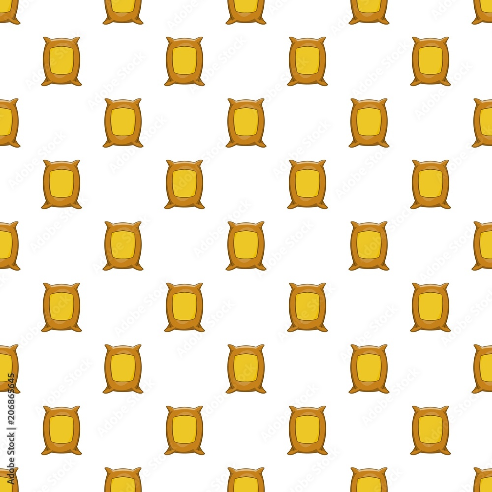 Poster bag of wheat pattern. cartoon illustration of bag of wheat vector pattern for web