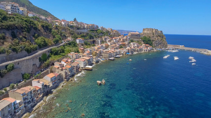 Naklejka na ściany i meble Amazing coastline of Calabria, aerial view